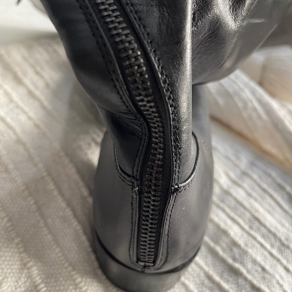 SAKS FIFTH AVENUE Black Leather Boots - Picture 11 of 14